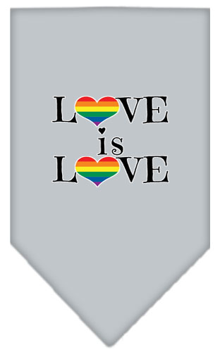 Love is Love Screen Print Bandana Grey Large